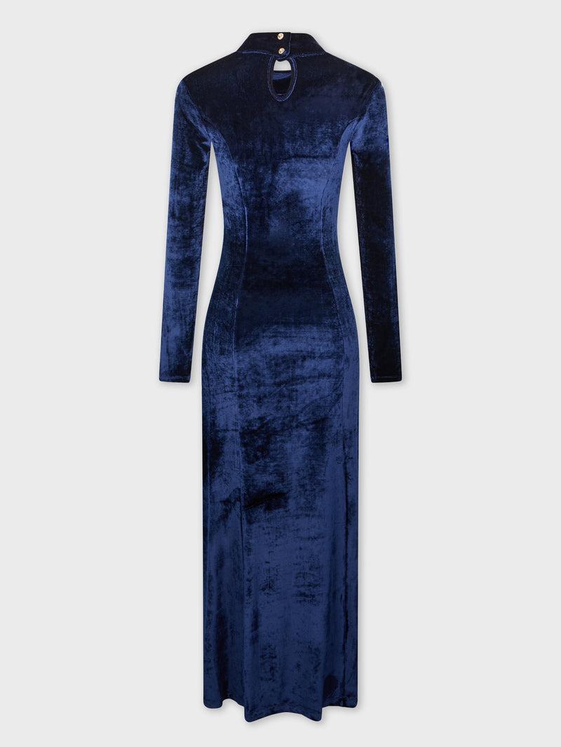 DRAPED MIDI DRESS IN VELVET Product Image