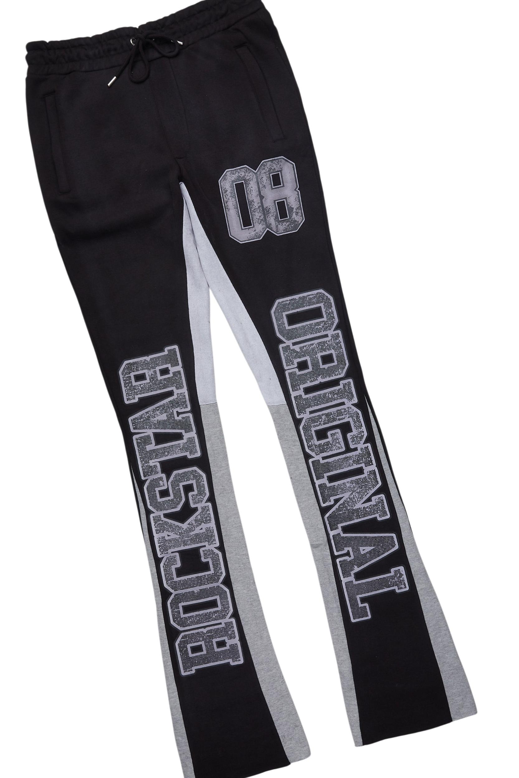 Fields Black/White T-Shirt/Stacked Flare Track Set Male Product Image