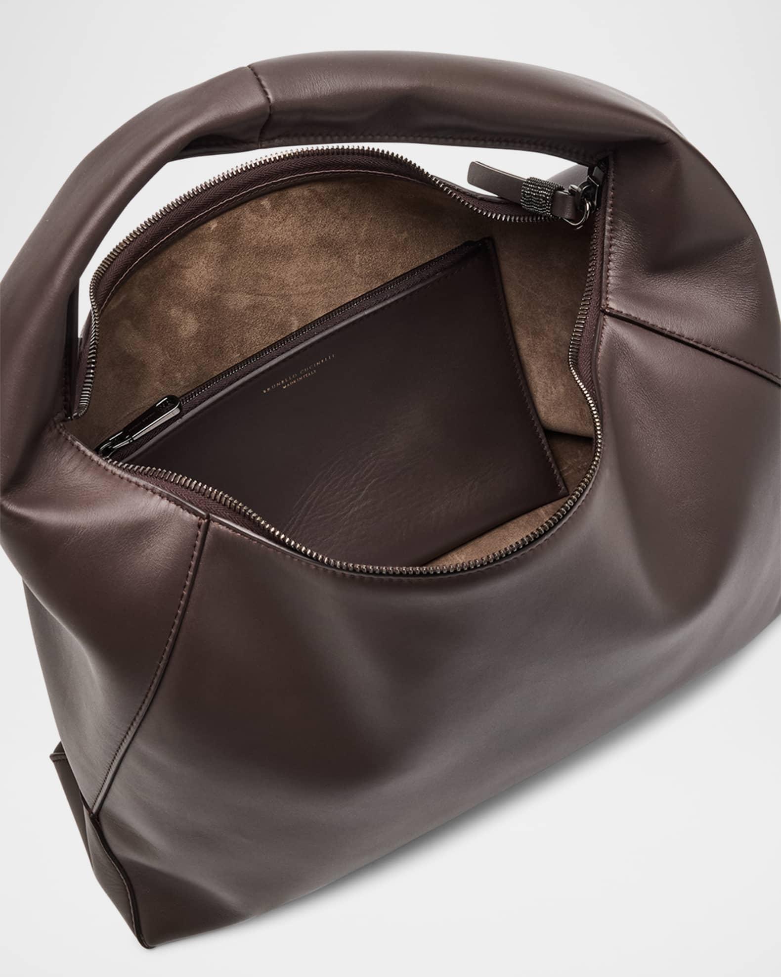 Zip Calf Leather Hobo Bag Product Image