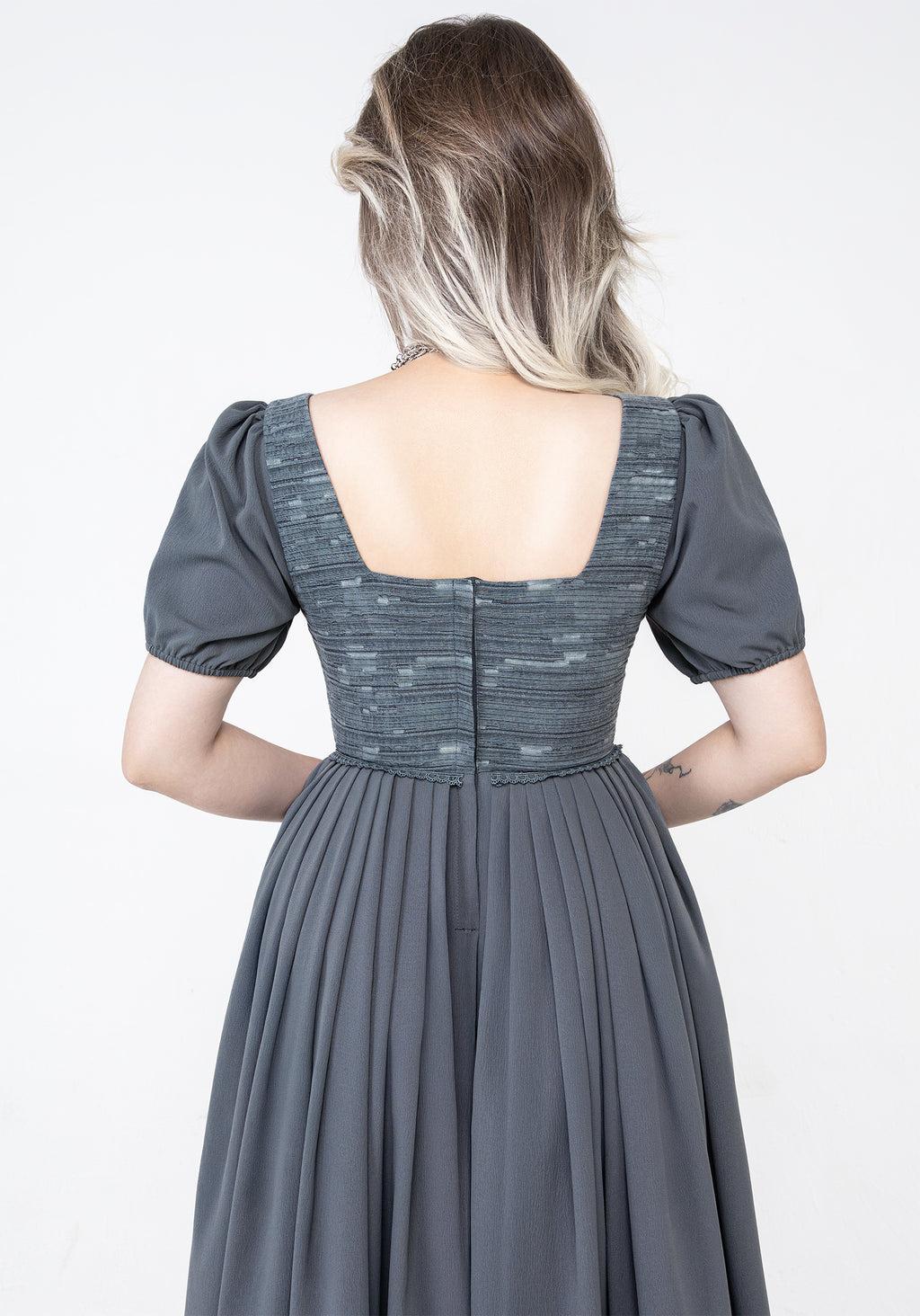 Slain Puff Sleeve Corset Midi Dress Product Image