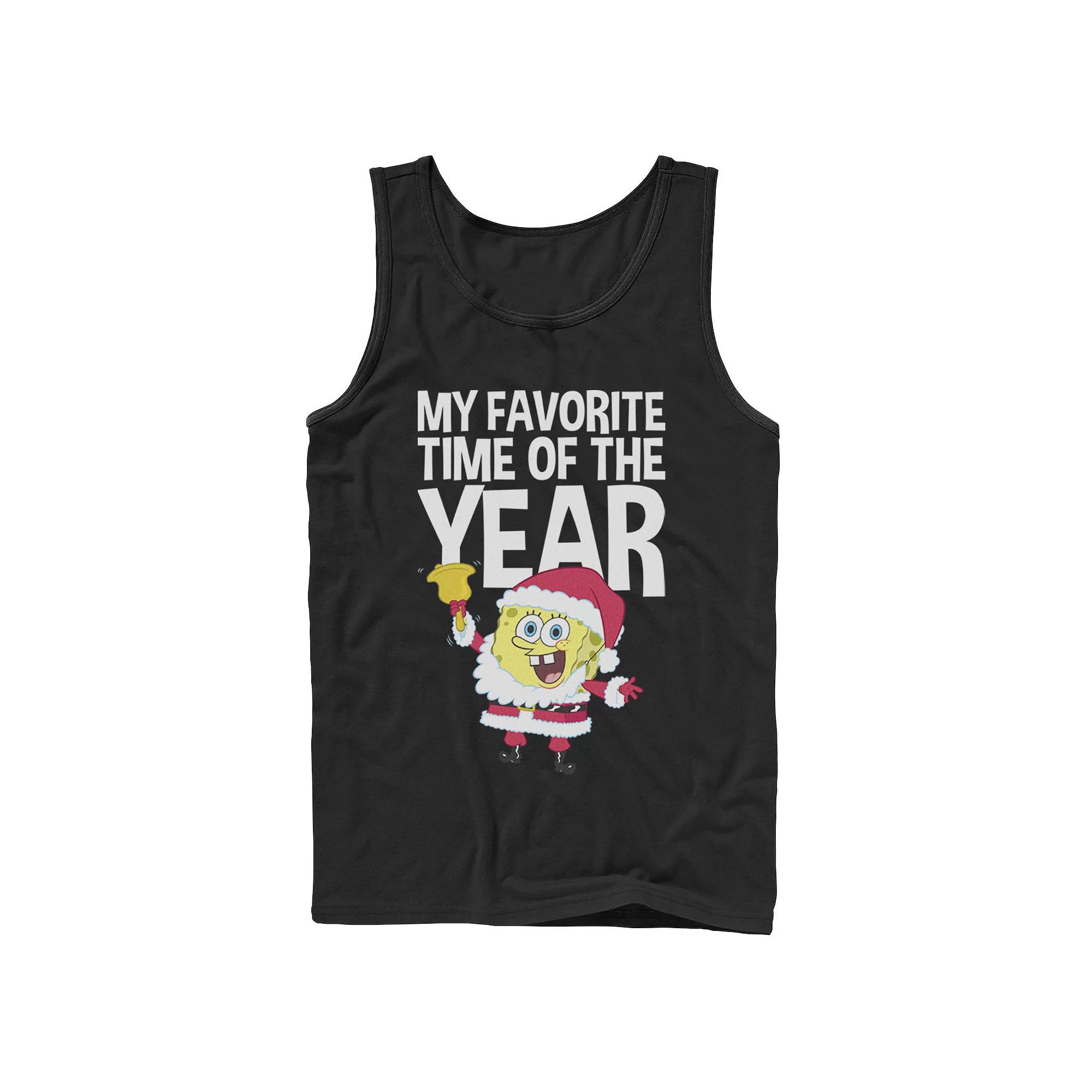 Men's Nickelodeon Spongebob Squarepants Santa Christmas Favorite Time Graphic Tank Top,  Product Image
