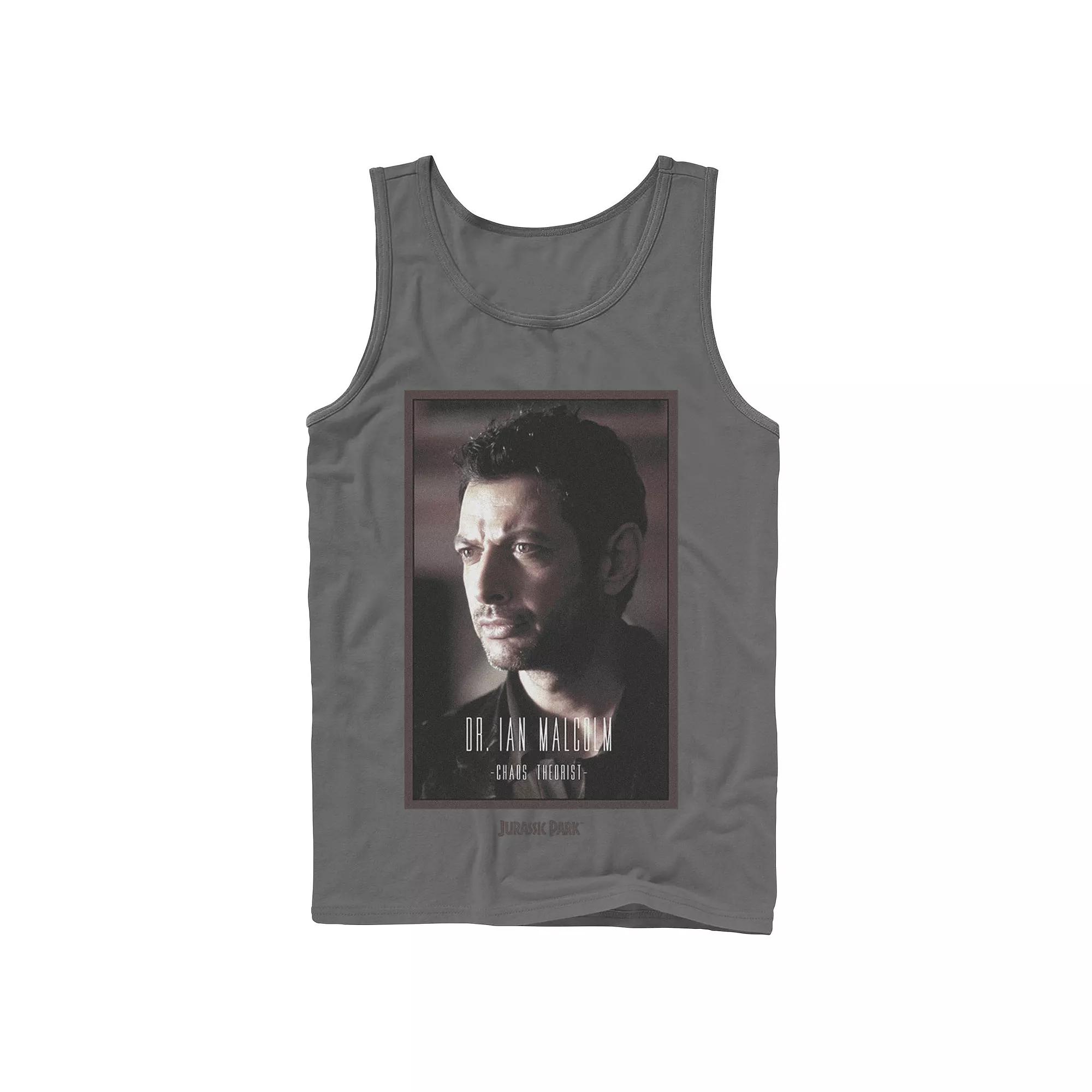 Men's Jurassic Park Dr. Ian Malcolm Chaos Theorist Graphic Tank Top,  Product Image