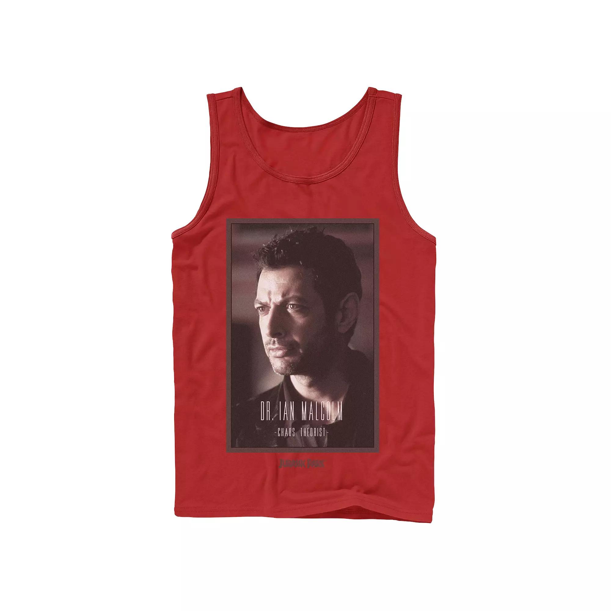 Men's Jurassic Park Dr. Ian Malcolm Chaos Theorist Graphic Tank Top,  Product Image