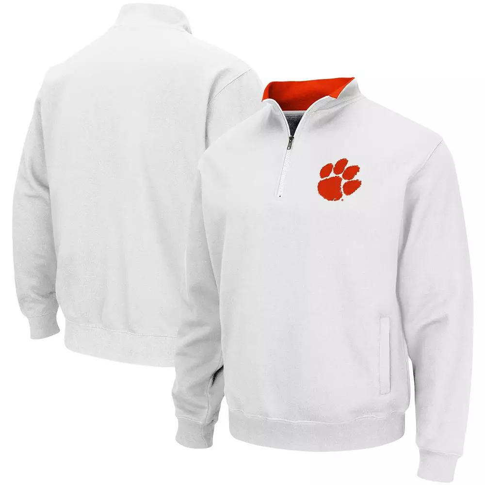 Men's Colosseum White Clemson Tigers Tortugas Logo Quarter-Zip Pullover Jacket,  Product Image