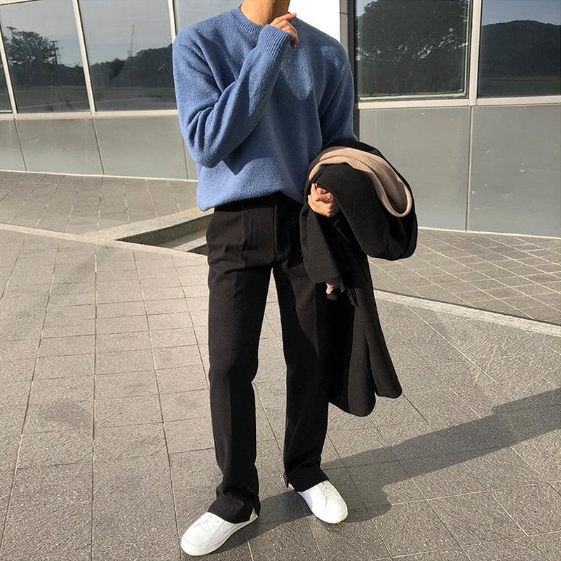 RT No. 3338 WOOLEN STRAIGHT WIDE DRAPE PANTS Product Image