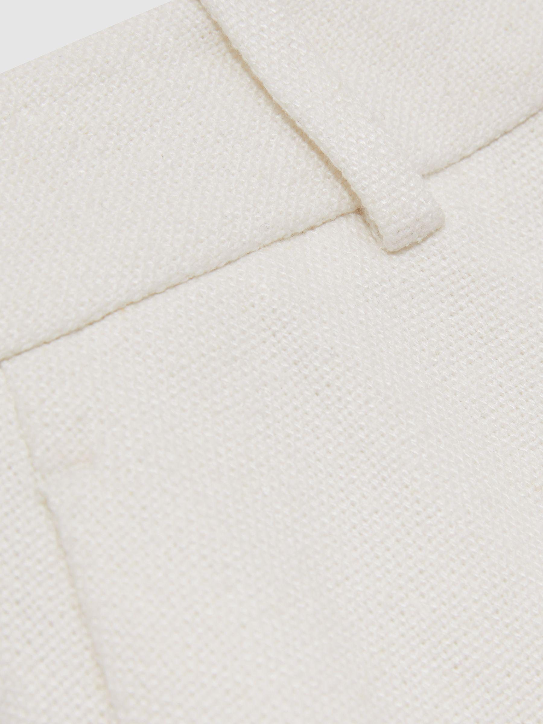 Linen-Blend Tailored Shorts in White Product Image