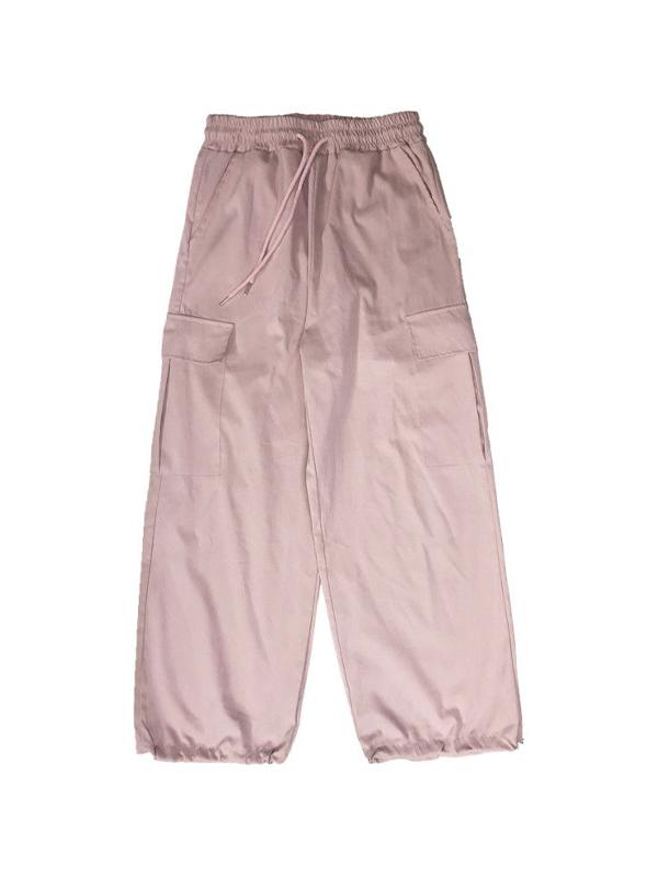Street Pockets Drawstring Cargo Pants Product Image
