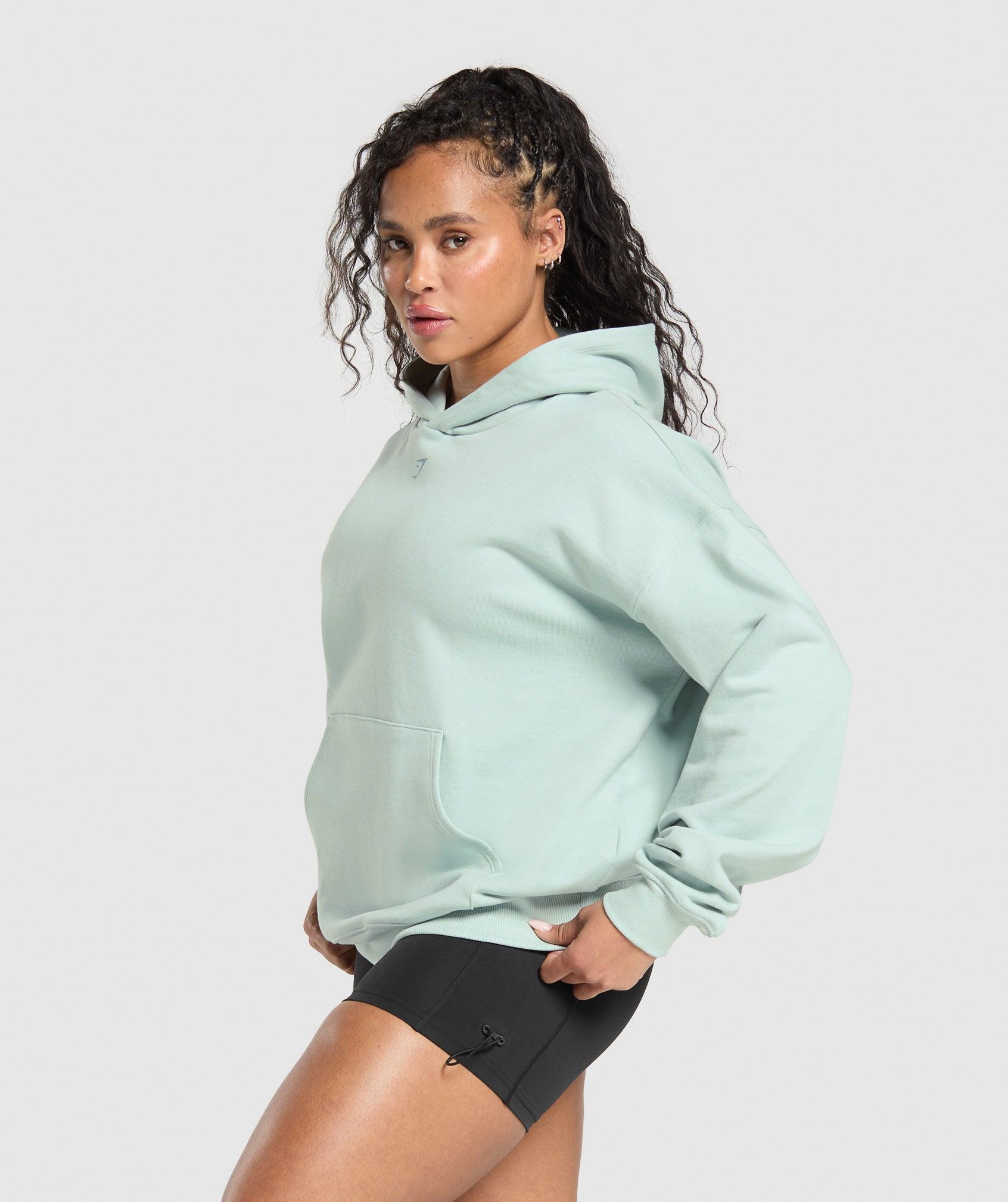 Gymshark Back Gains Graphic Hoodie - Morning Blue Female Product Image