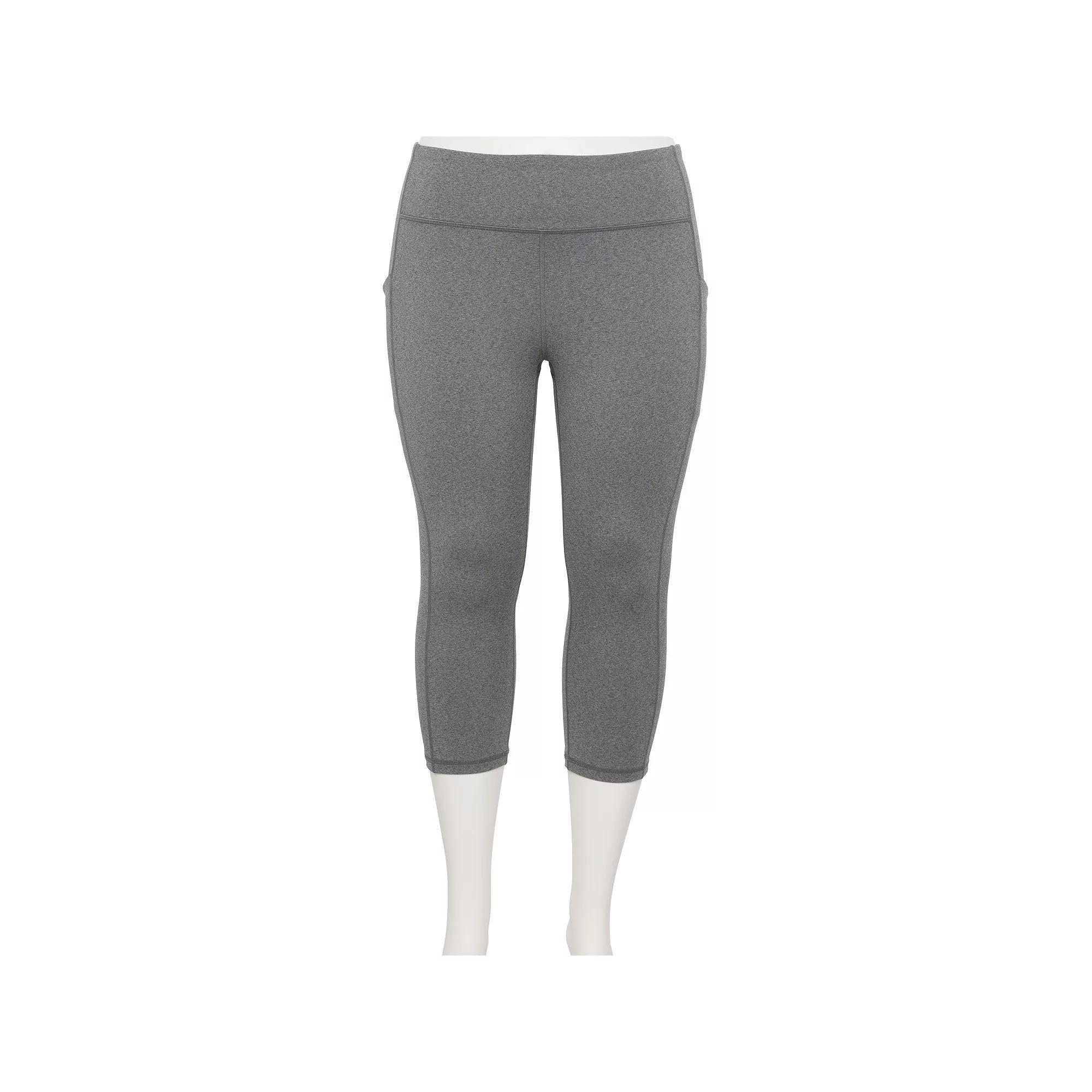 Plus Size Tek Gear® Ultrastretch Pocket High-Waisted Capri Leggings, Women's, Size: 1XL, Grey Sd Product Image