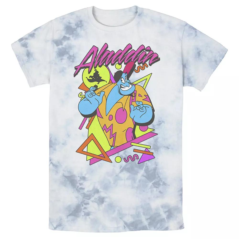 Men's Disney Aladdin Genie In A Shirt Retro Abstract Bomabrd Wash Tee, Size: Large, Black Grey Product Image