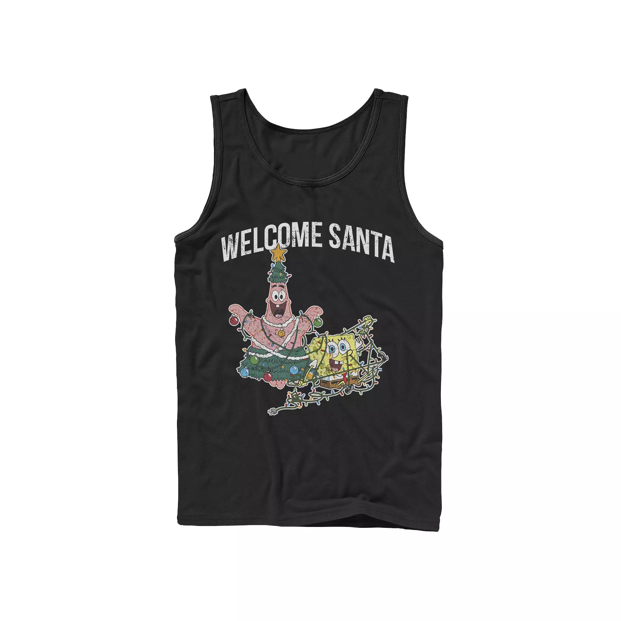 Men's Nickelodeon Spongebob Squarepants Patrick Star Welcome Santa Christmas Graphic Tank Top,  Product Image
