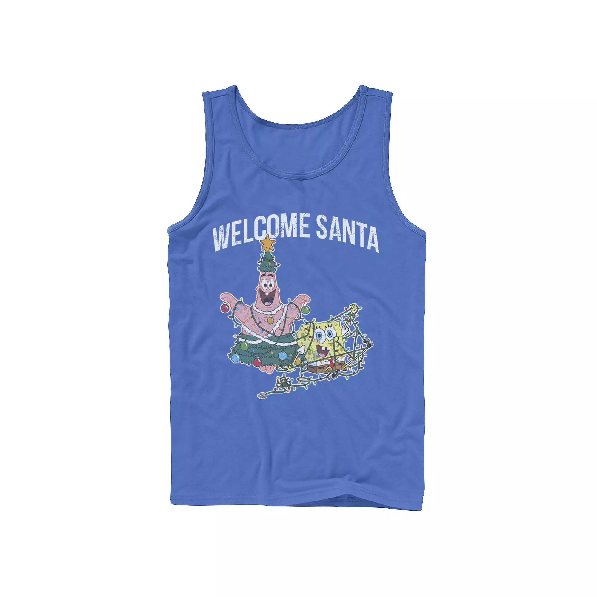 Men's Nickelodeon Spongebob Squarepants Patrick Star Welcome Santa Christmas Graphic Tank Top,  Product Image