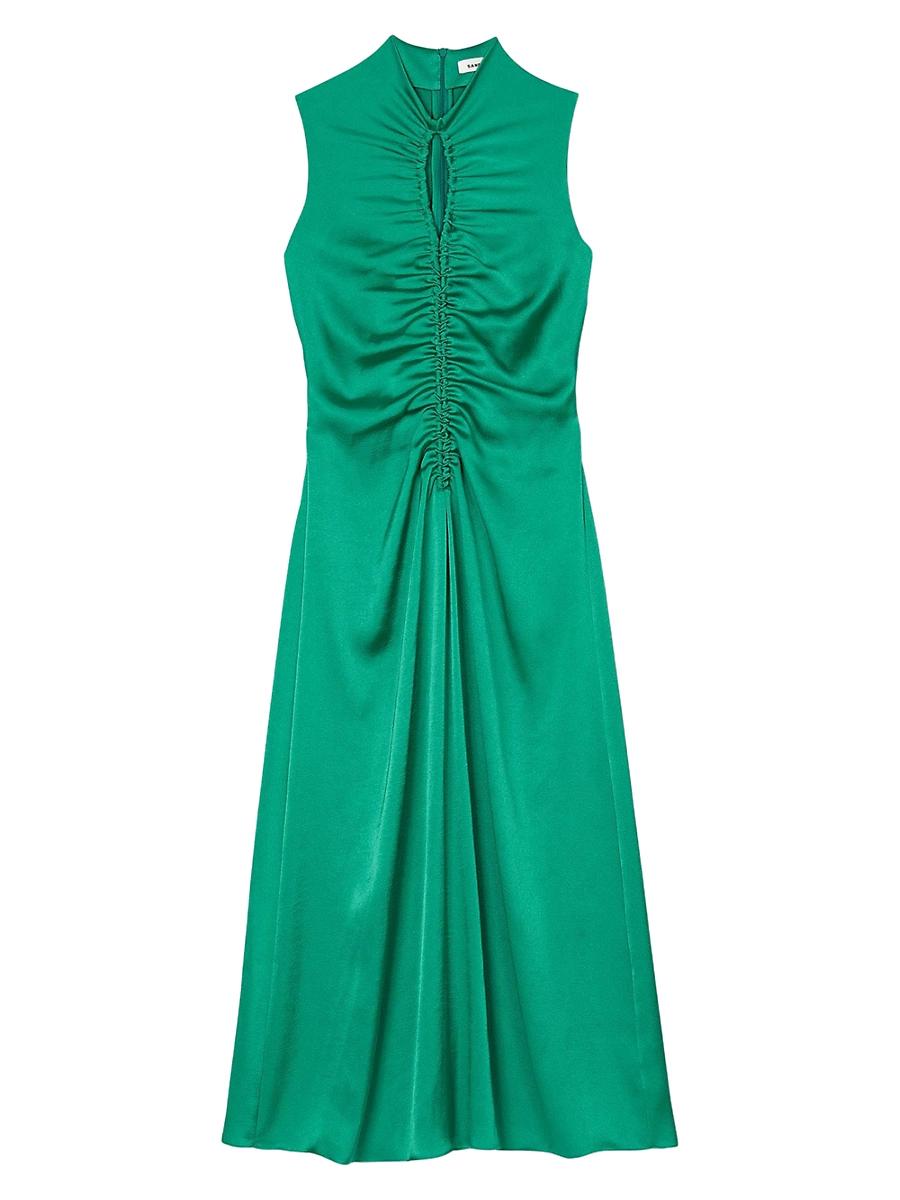 Womens Draped Satin Effect Dress Product Image
