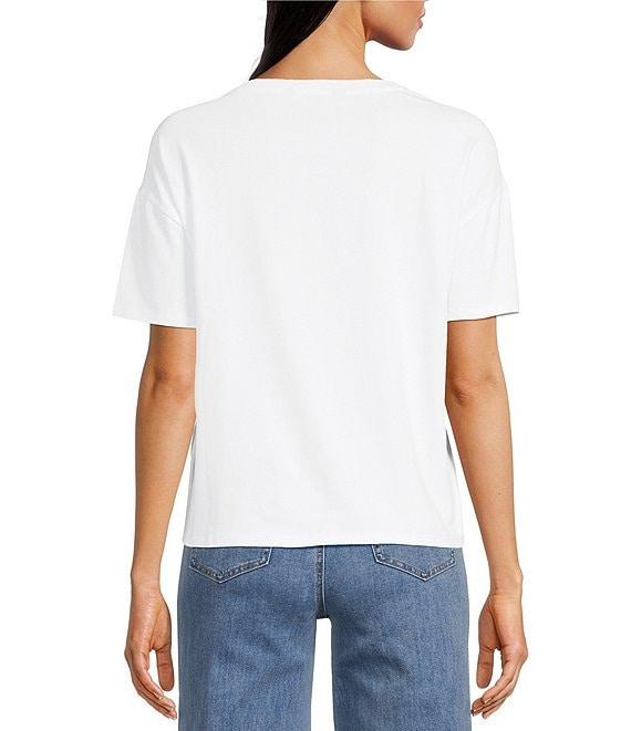 Charlie B. Knit Crew Neck Short Sleeve Floral Graphic Print T-Shirt Product Image