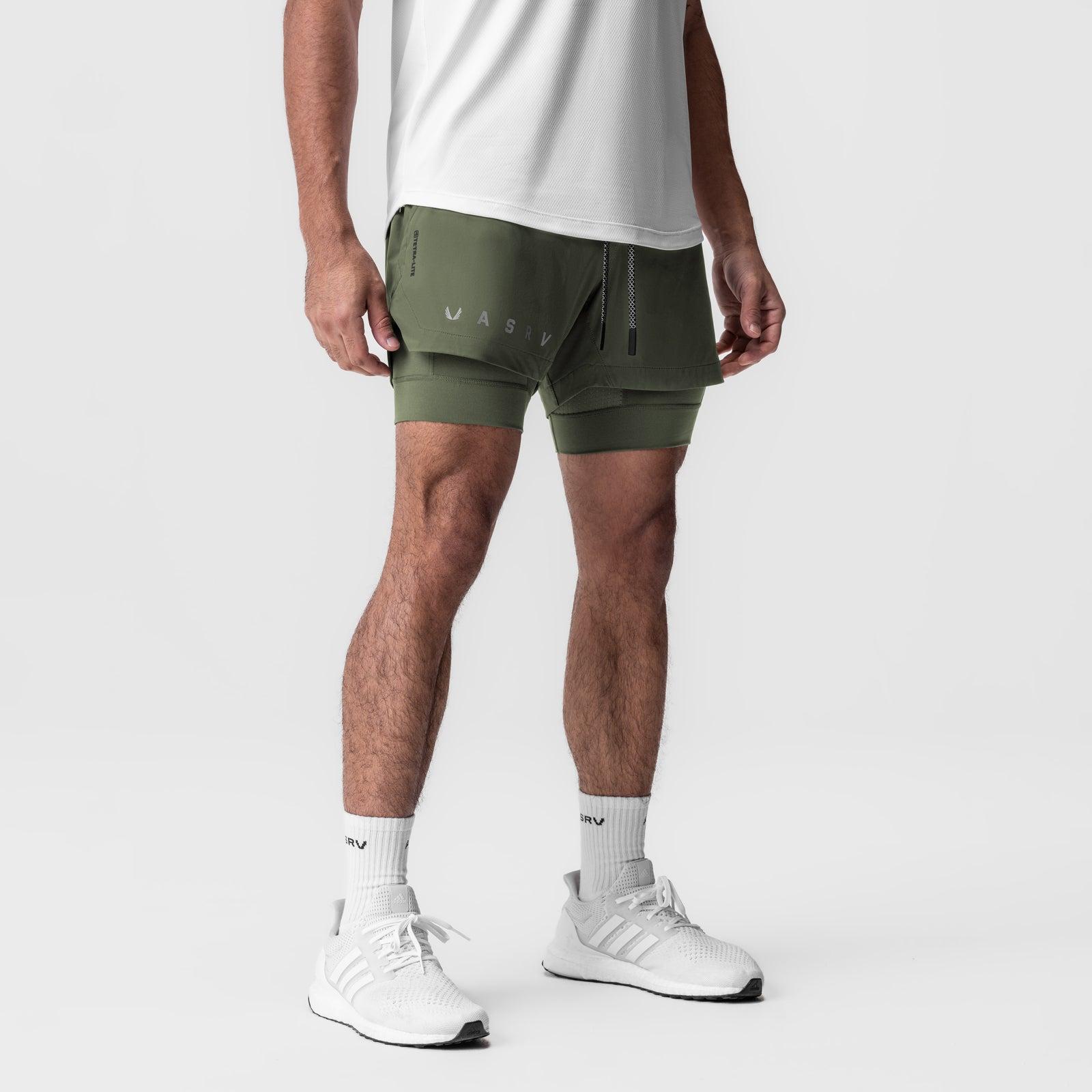 0865. Tetra-Lite® 5" Liner Short - Olive "Reflective Classic" Male Product Image