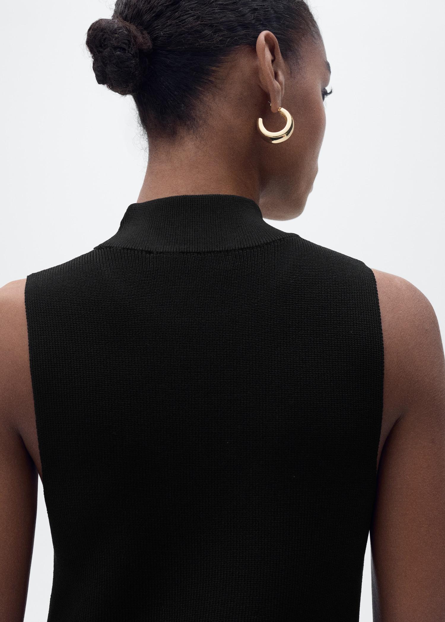 Perkins-neck knitted dress - Women | MANGO USA Product Image