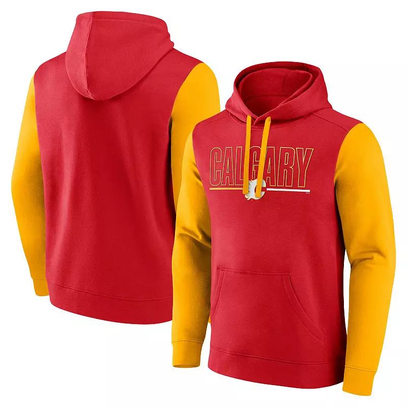 Men's Red Calgary Flames Deliver Fleece Pullover Hoodie,  Product Image