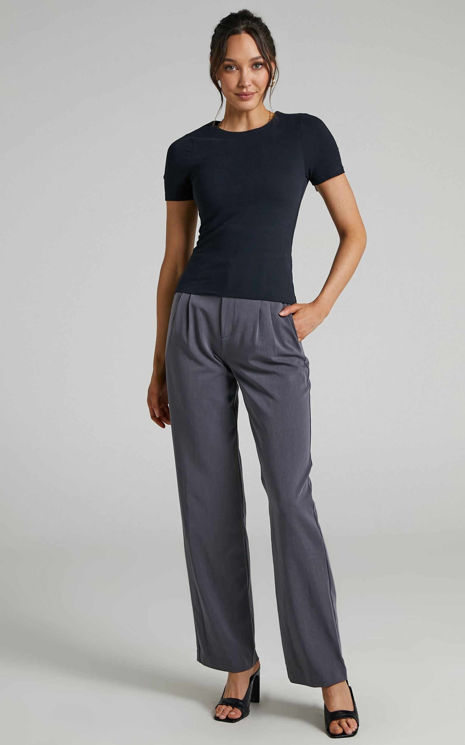 Alexie Tshirt - High Neckline Tshirt in Black Product Image