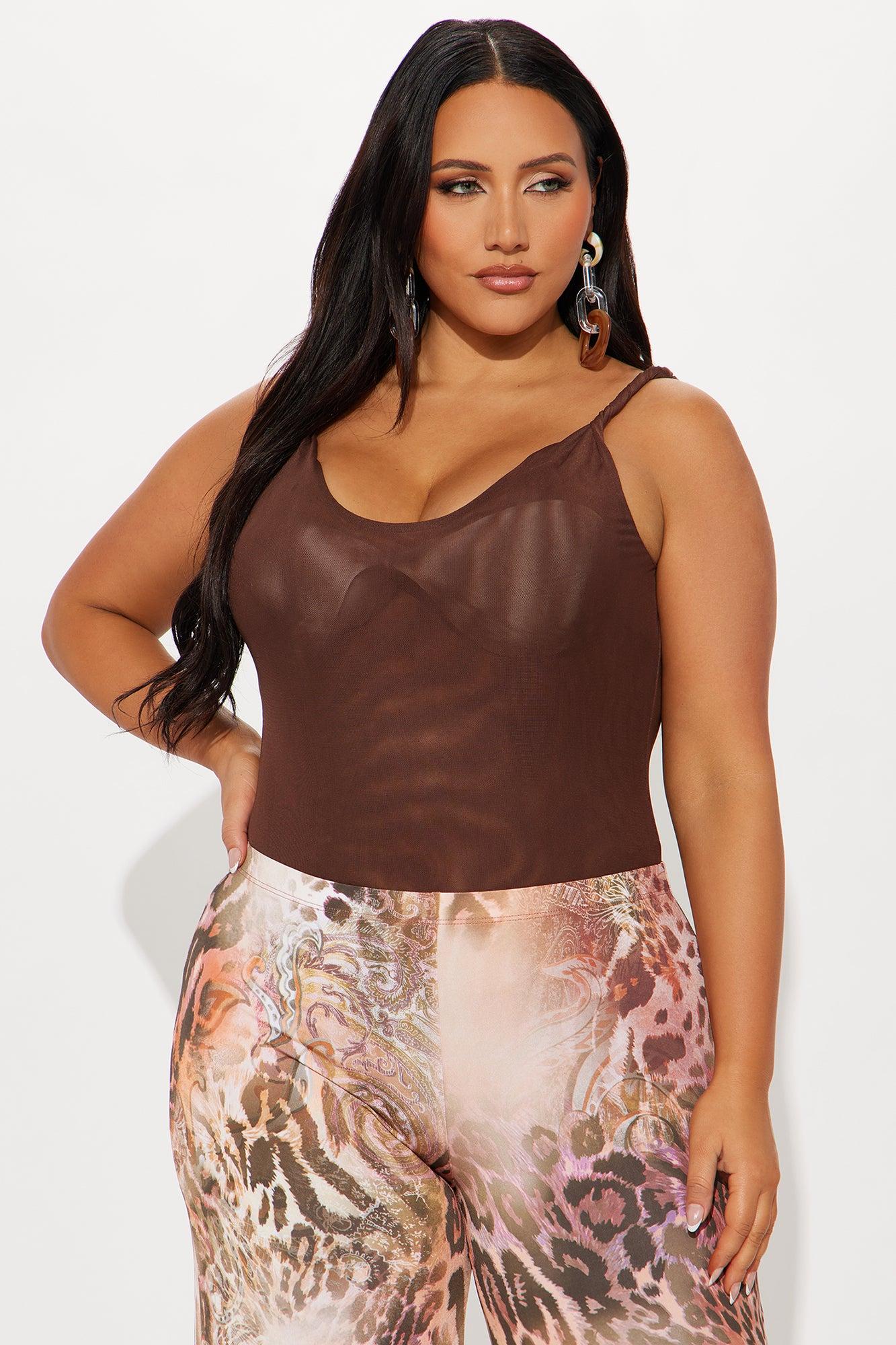 Twila Mesh Bodysuit - Brown Female Product Image