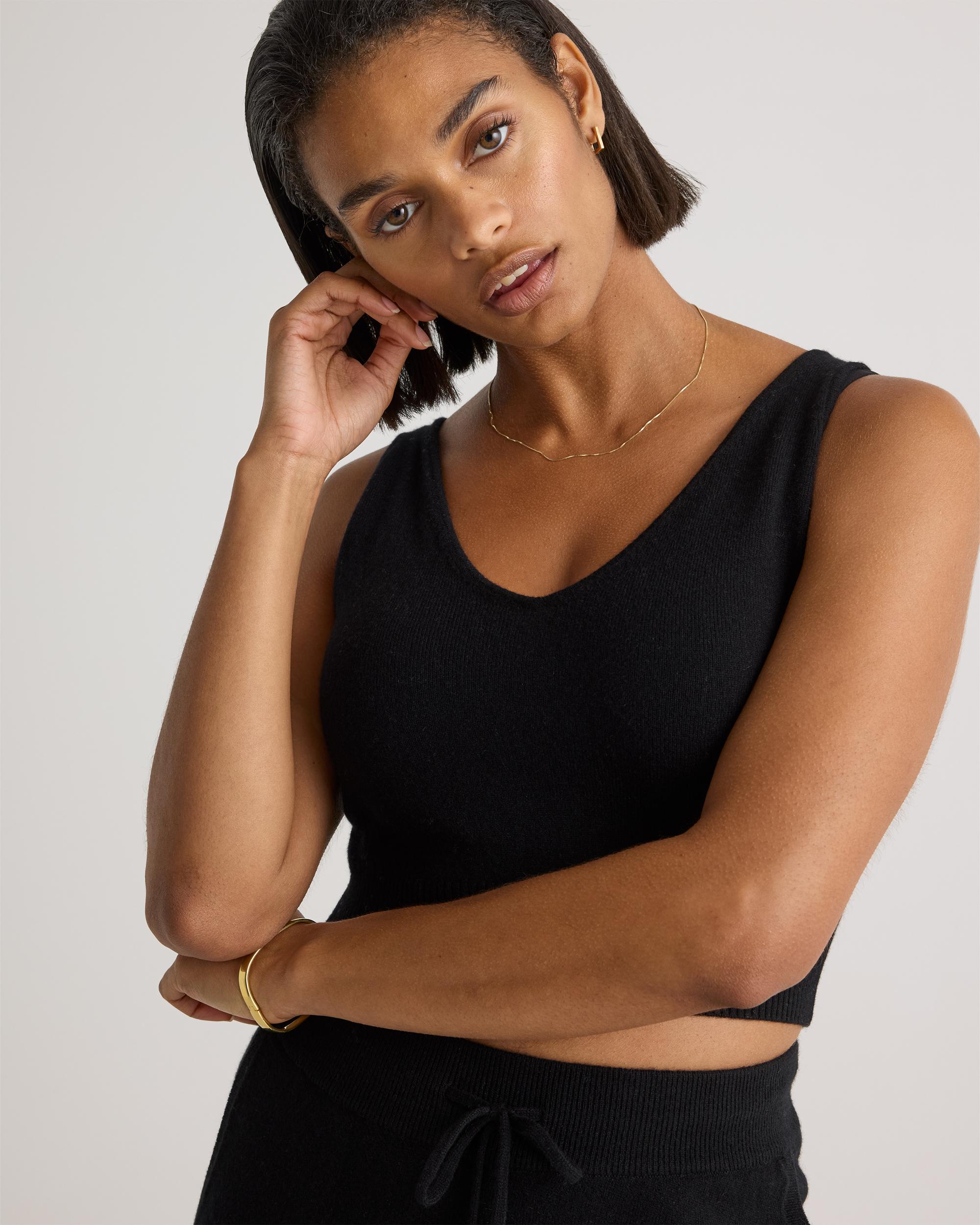 Quince | Women's Mongolian Cashmere Cropped Tank Top Size XS Product Image