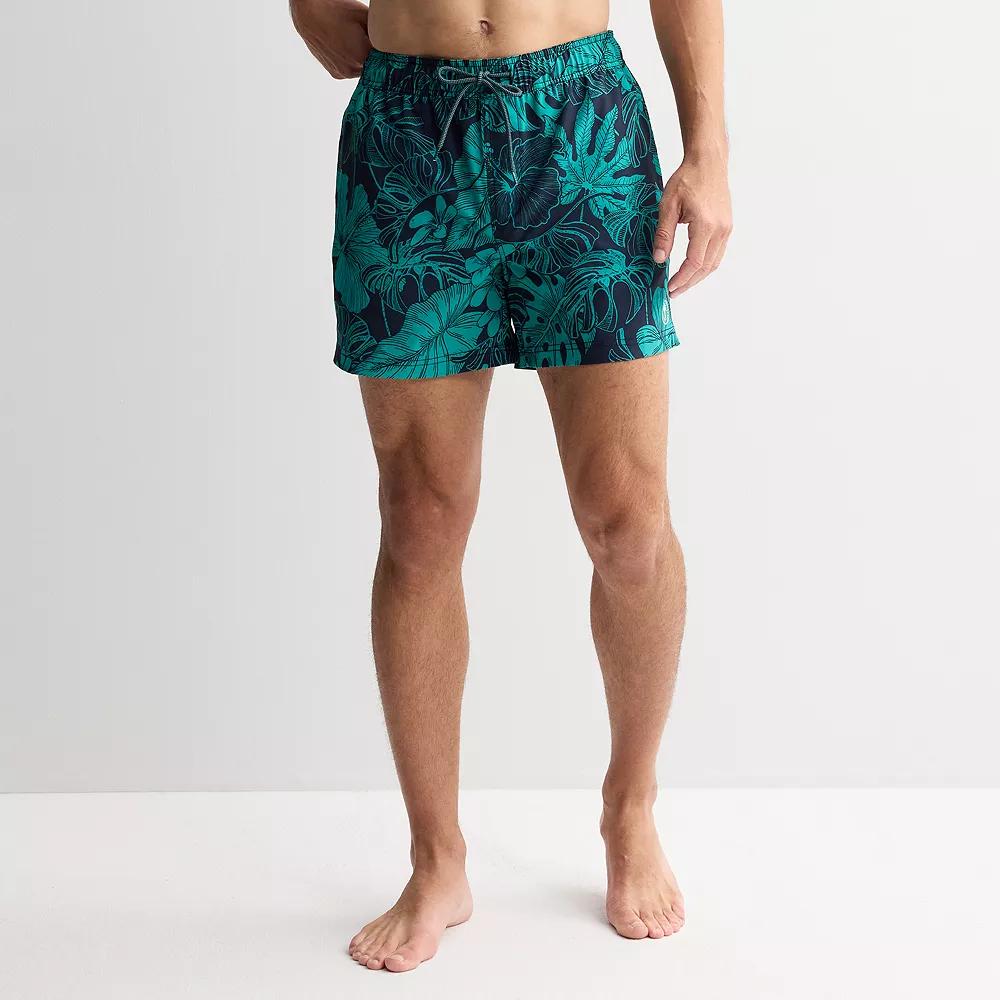 Men's Trinity Coast 5" Sportliner Swim Trunks, Size: XL 5 INCH, Navy Blue Product Image