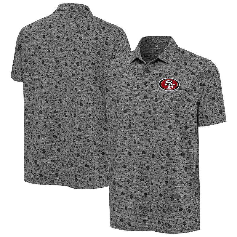 Men's Antigua Heather Navy Tennessee Titans Relentless Polo,  Product Image