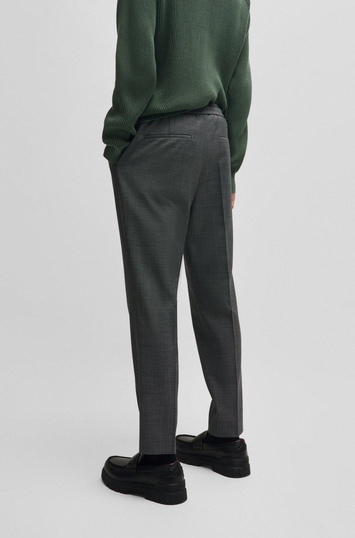 Extra-slim-fit trousers in micro-patterned stretch cloth Product Image