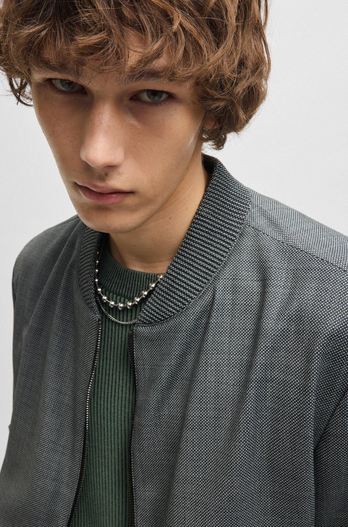 Slim-fit jacket in micro-patterned birdseye cloth Product Image