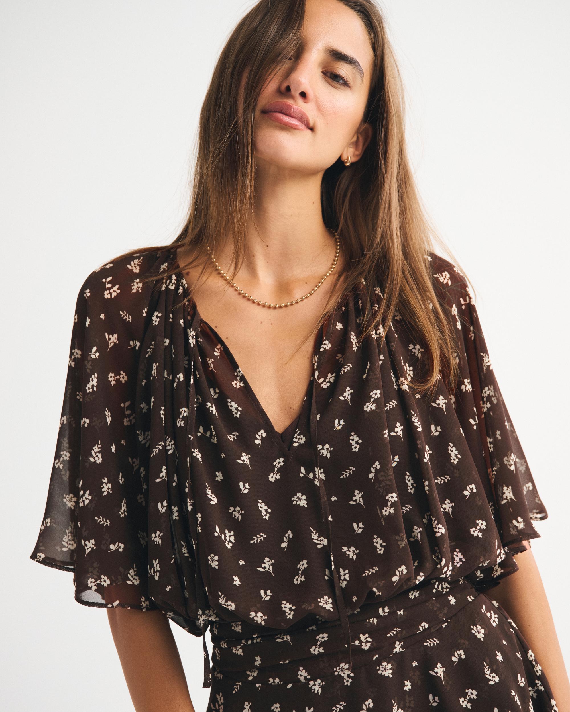 Angel Sleeve Sheer Mini Dress Product Image