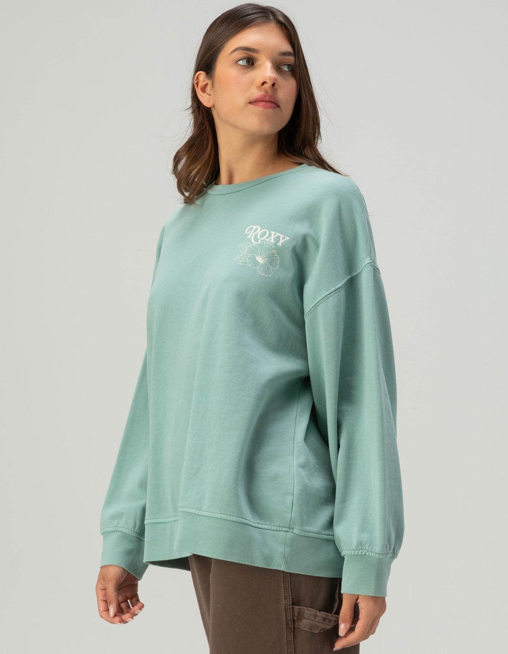 ROXY Coastal Motif Womens Crewneck Sweatshirt - BLUE Product Image