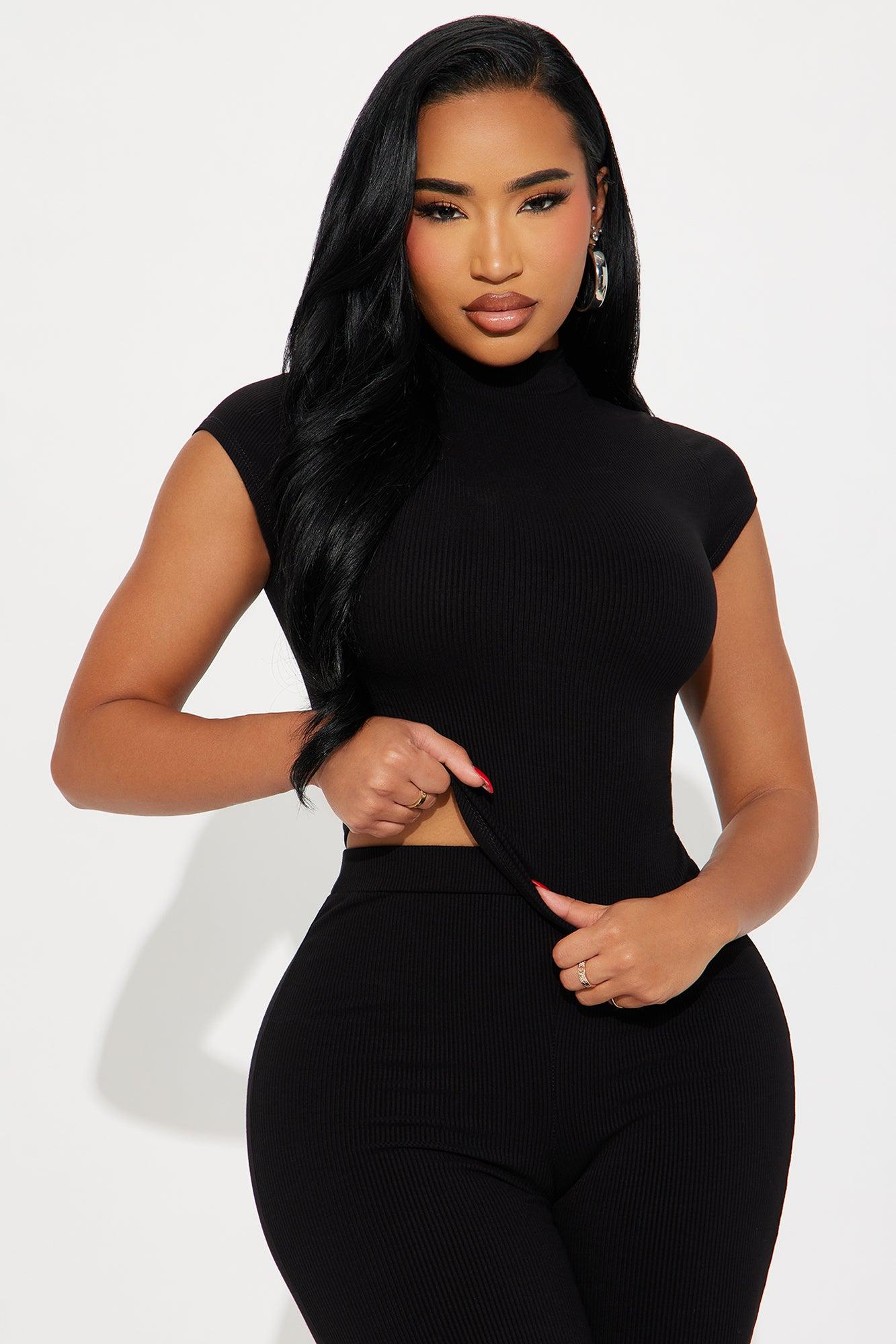 Valentina Snatched Straight Leg Pant Set - Black Female Product Image