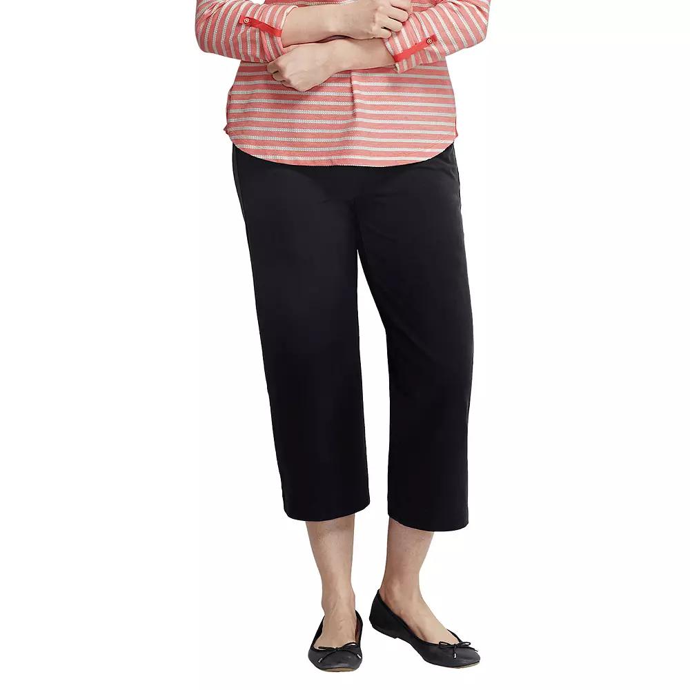 Petite Lands' End Starfish Straight-Leg Pull-On Crop Pants, Women's, Size: Medium Petite, Deep  Blue Product Image