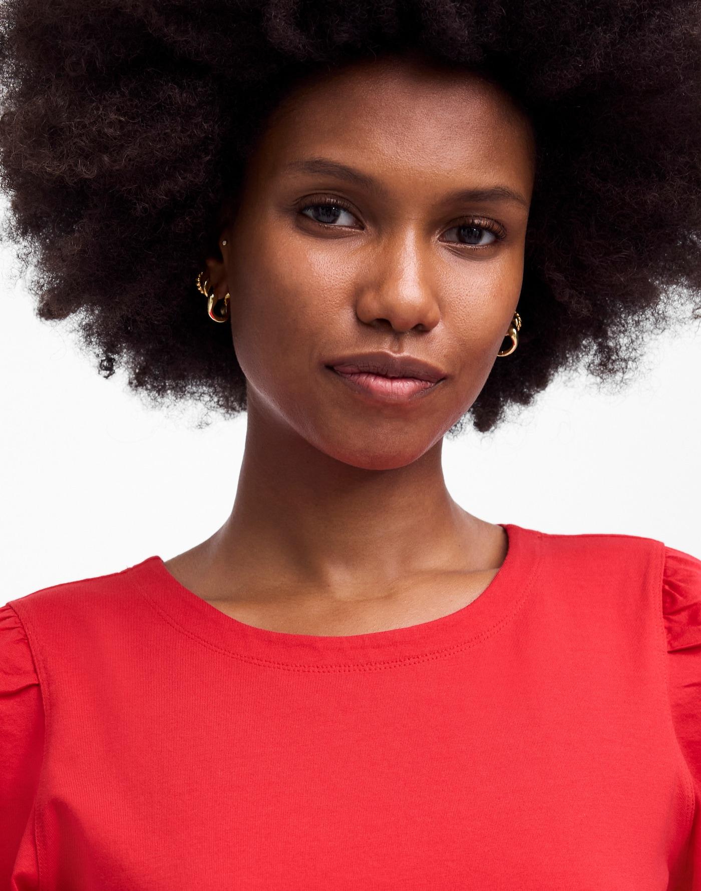 Side-Cinch Puff-Sleeve Tee Product Image