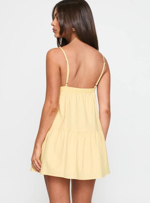 Nicoletta Mini Dress Lemon Product Image