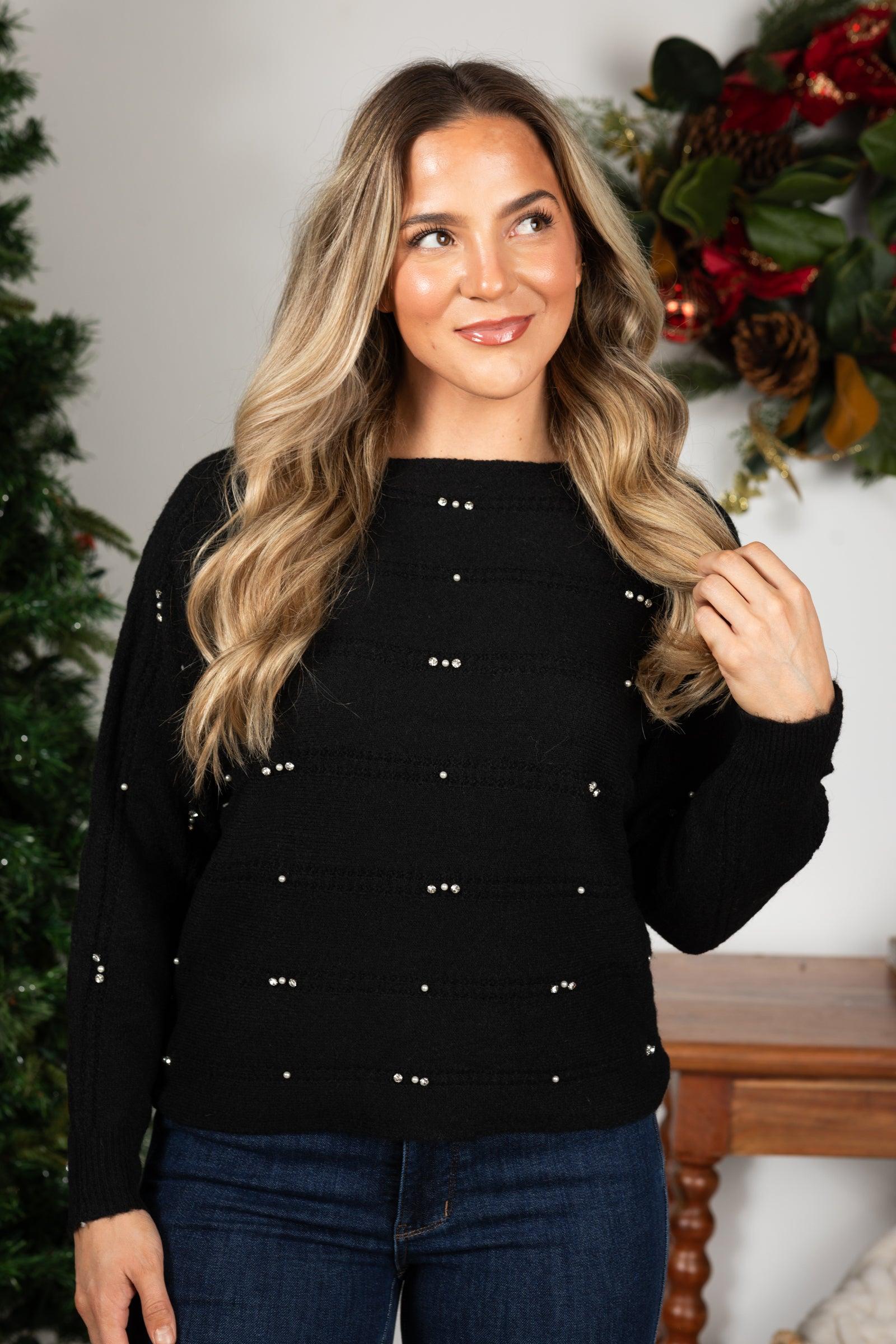 Pearl And Jewel Boat Neck Sweater Product Image