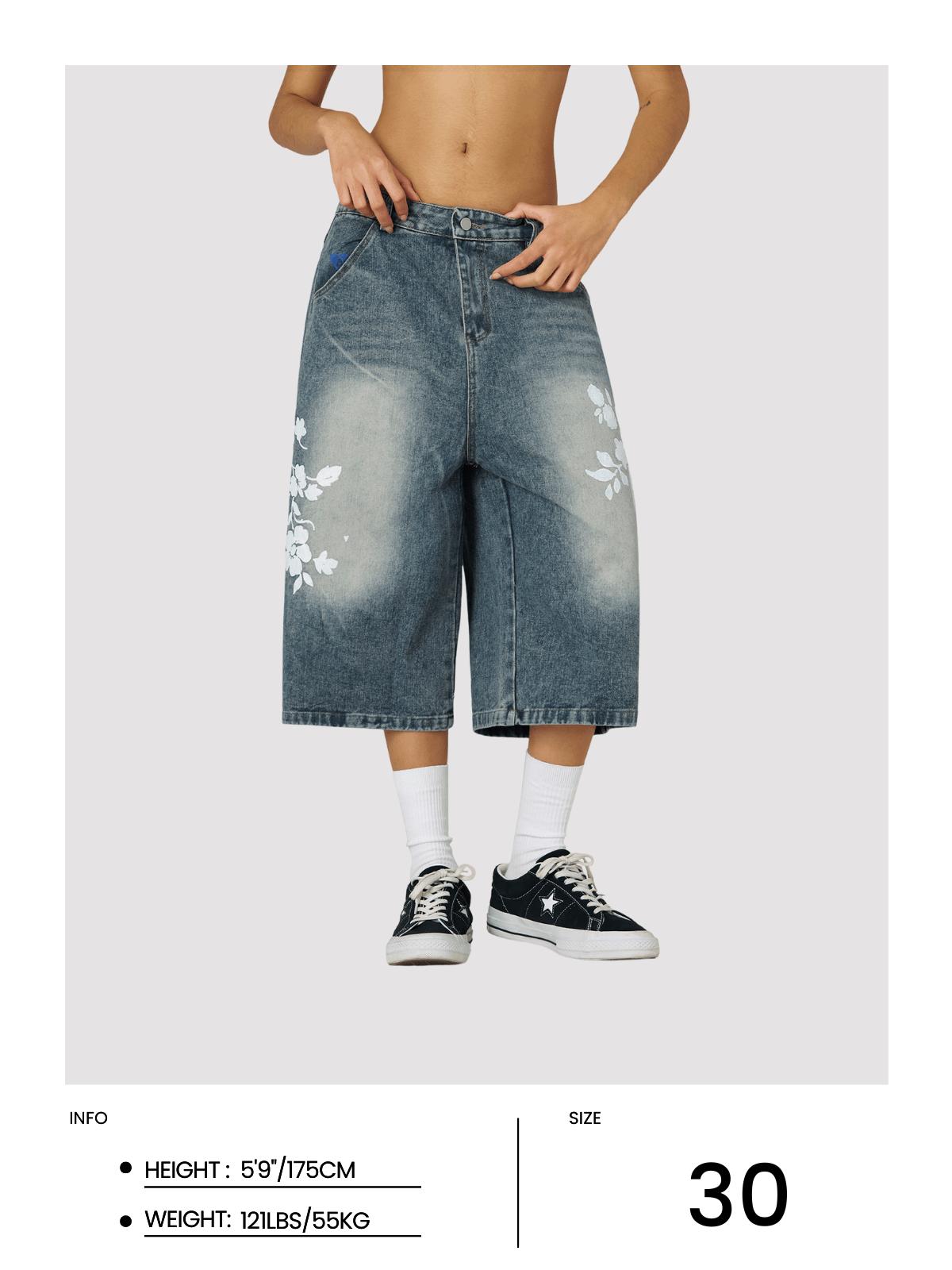 Aelfric Eden Floral Graphic Longline Jorts Product Image