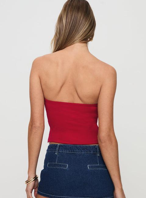 Aurorah Strapless Top Red Product Image