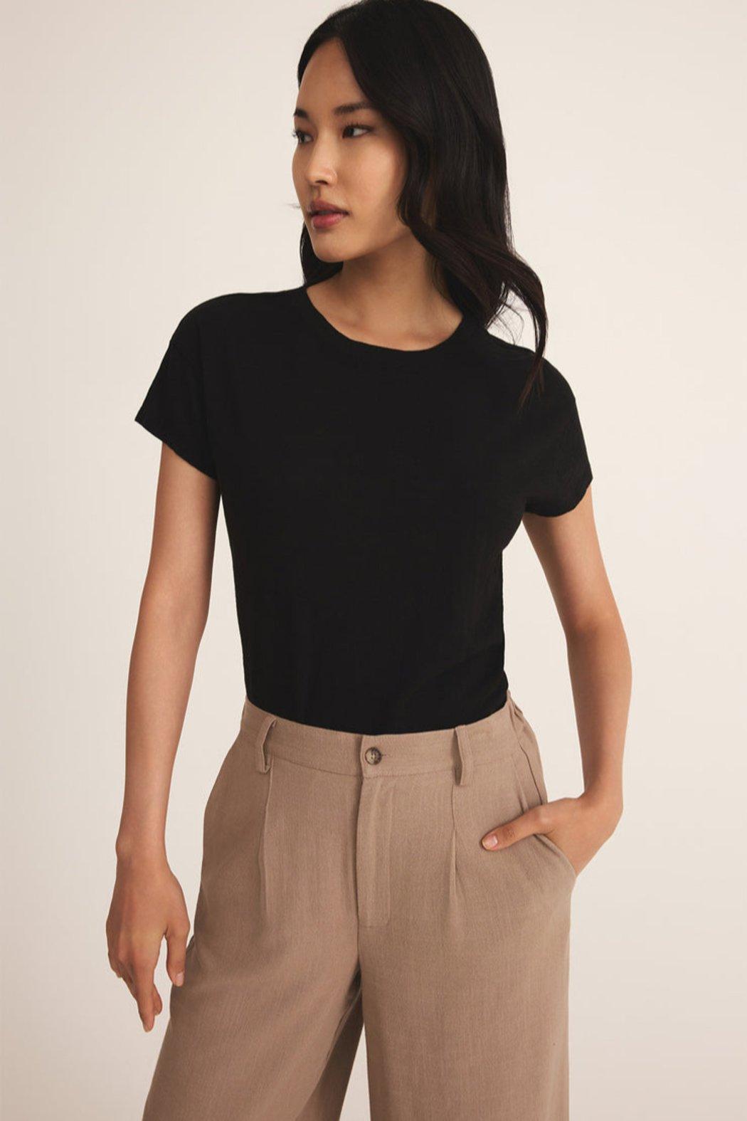 Modern Black Slub Tee Product Image