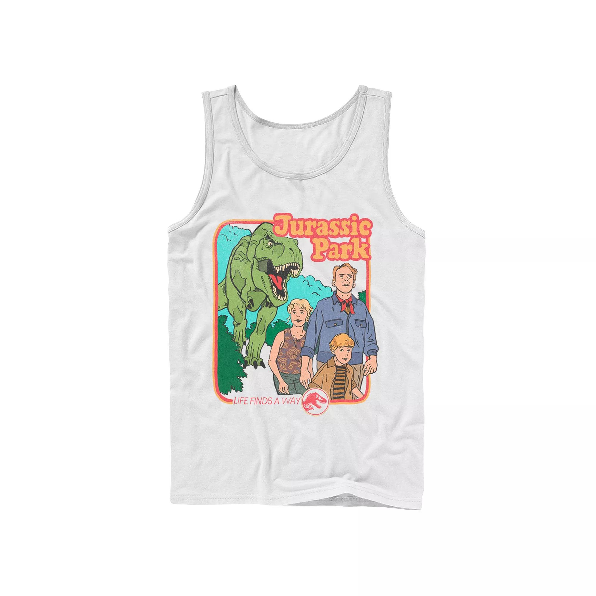 Men's Jurassic Park Vintage Characters Life Finds A Way Tank Top,  Product Image