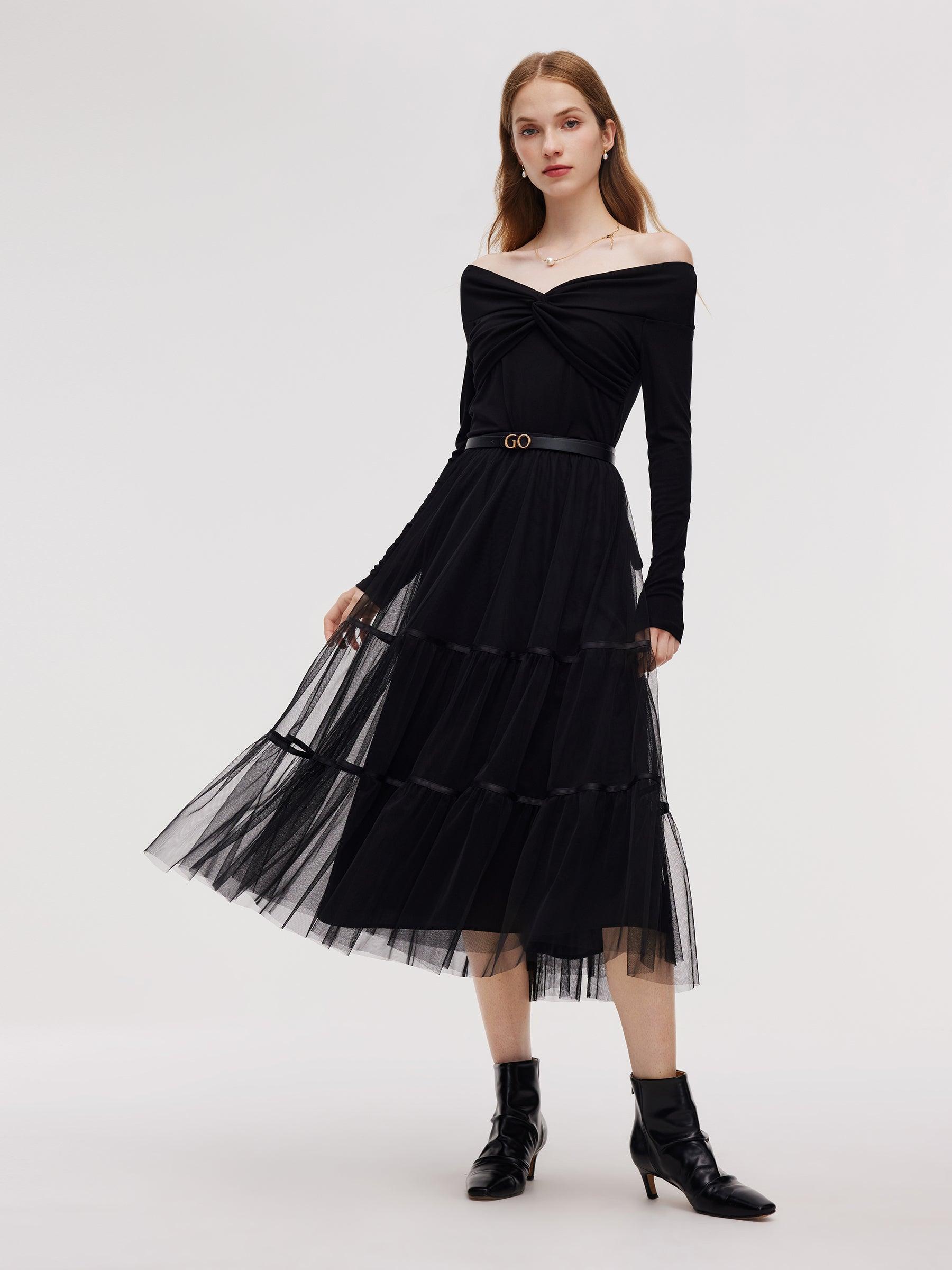 Mesh Tiered Women Elastic Waist Skirt Product Image