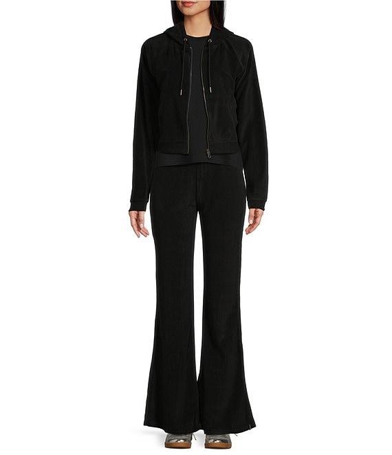 Volcom Lil Velour Zip Up Crop Hoodie Product Image