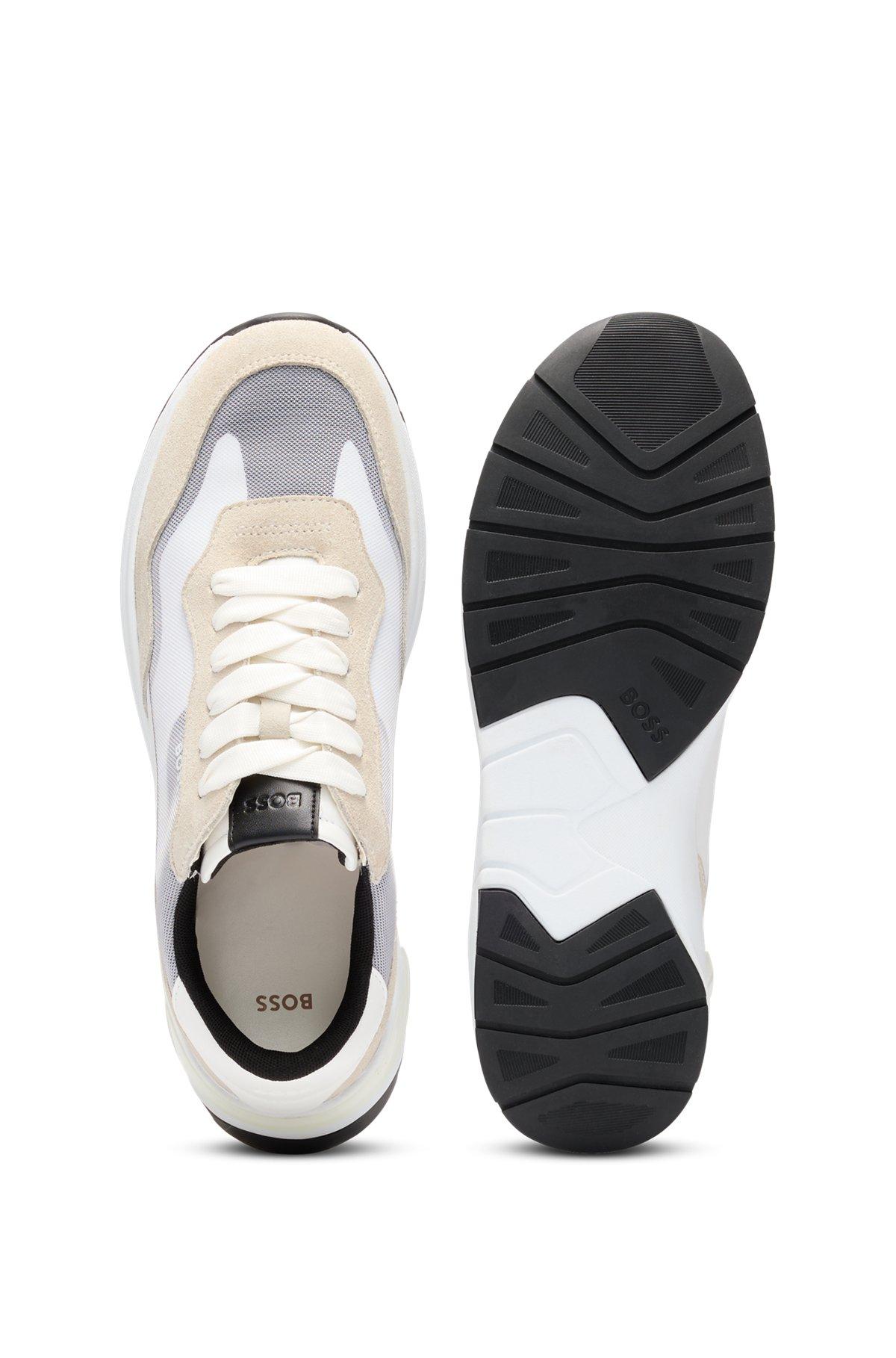 Running-inspired trainers with suede and mesh Product Image