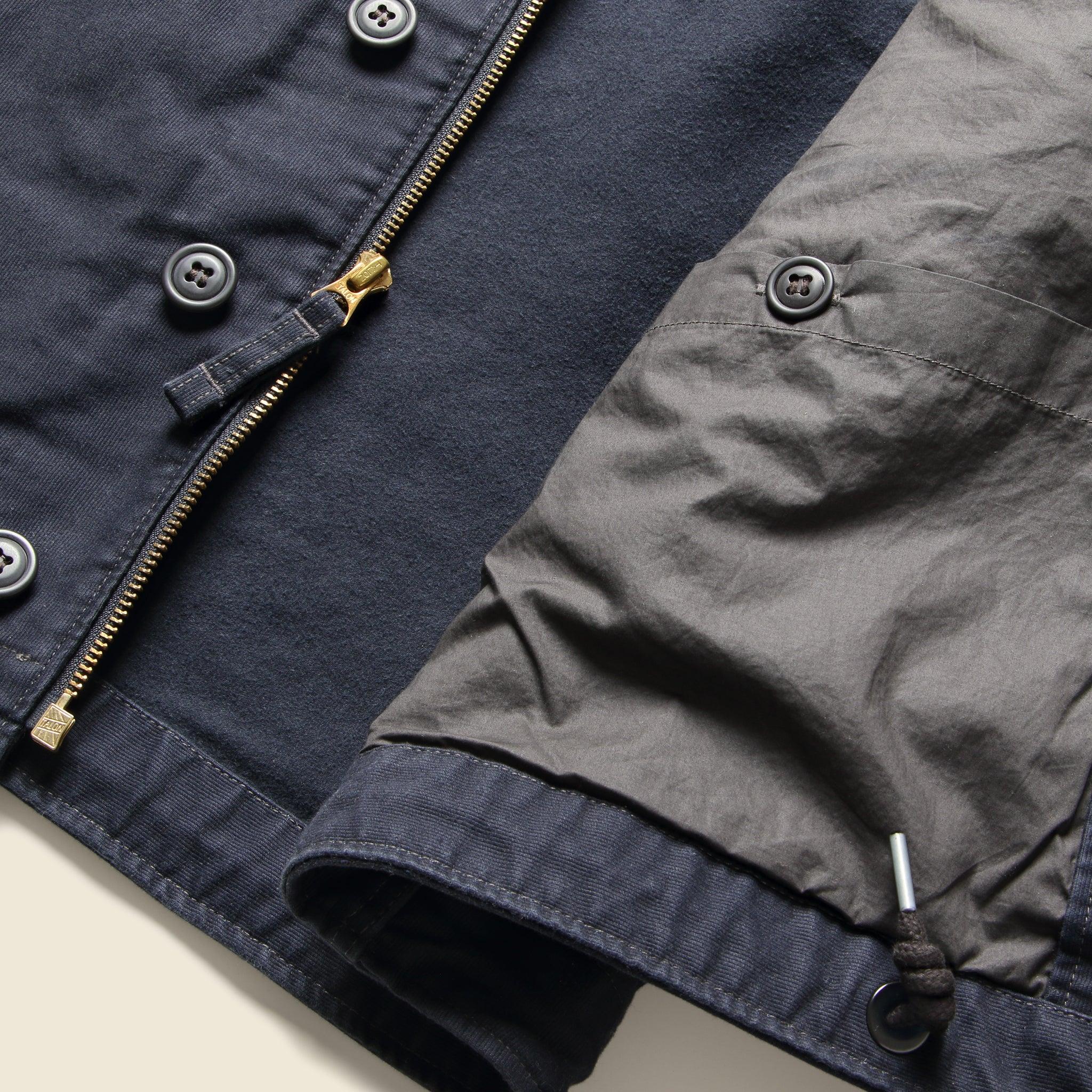 Corduroy Collar Deck Jacket - Navy Product Image