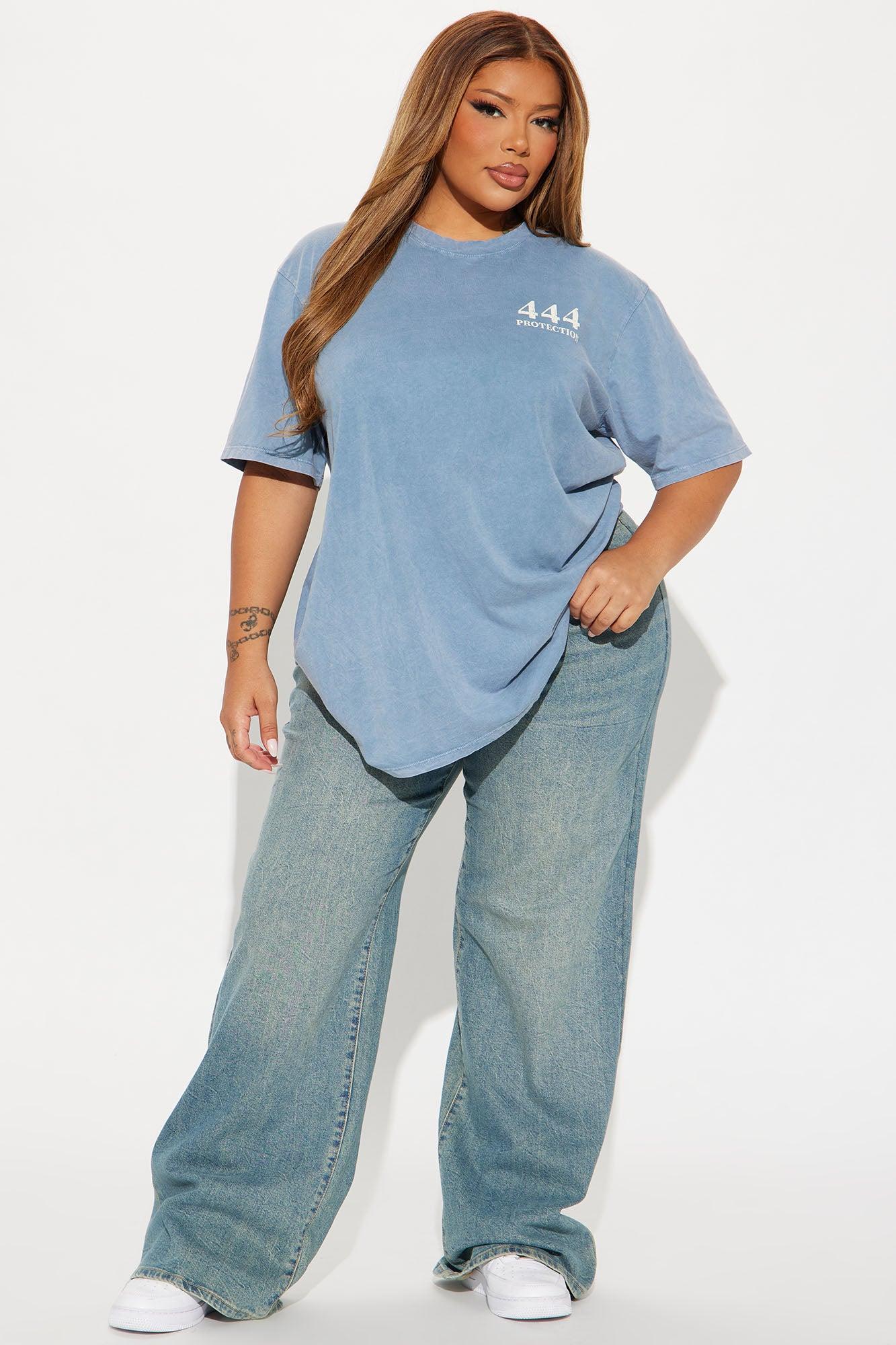 444 Angel Number Tunic Top - Blue Product Image