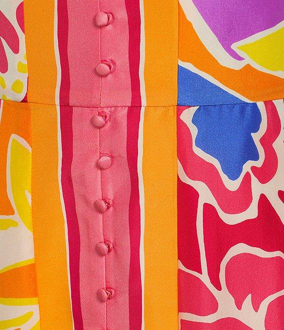 Trina Turk Cami Soie Paradise Floral Print Square Neck Sleeveless Maxi Dress Product Image