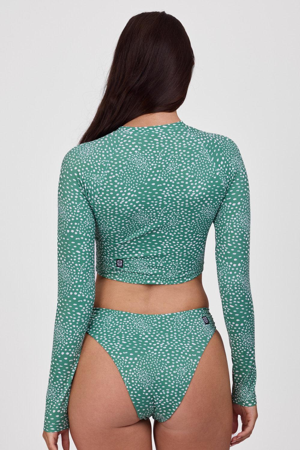 Moana Long Sleeve Cropped Rashguard - Tidal Wave Female Product Image