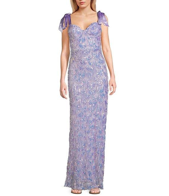 B. Darlin Sweetheart Neck Tie Shoulder Side Slit Dress Product Image