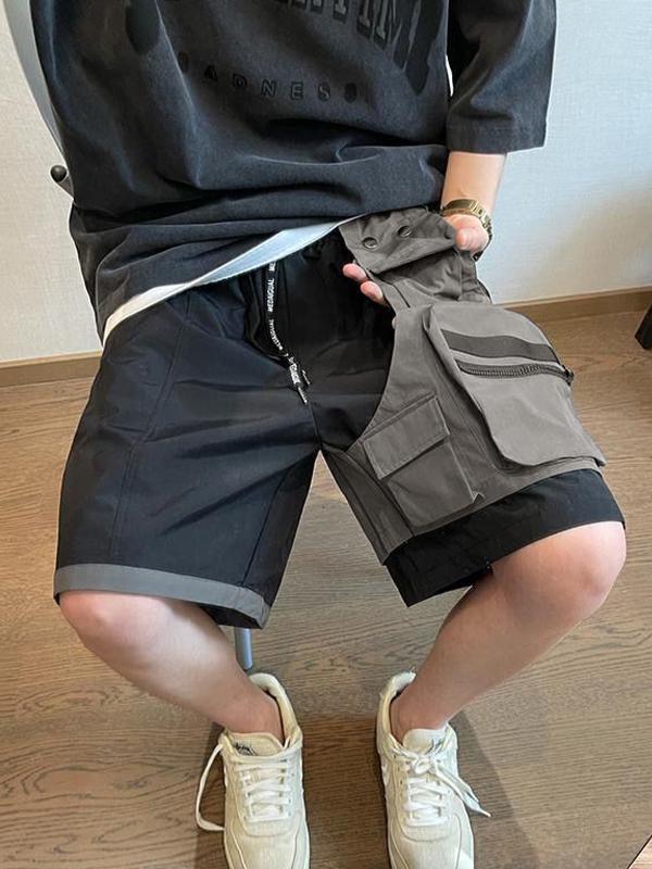 Men's Large Pocket Zipper Casual Shorts Product Image