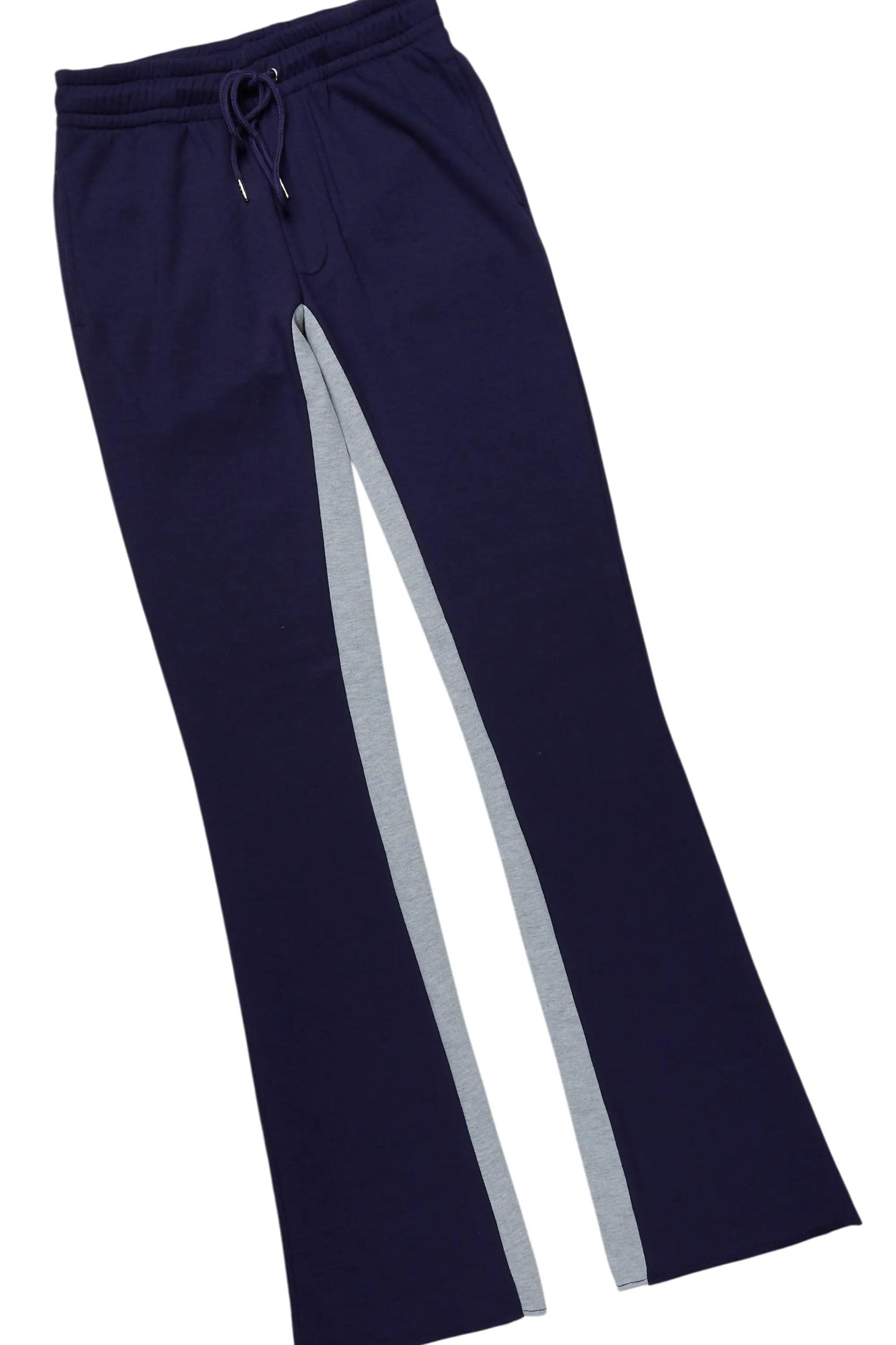 Basic Navy Hoodie/Baggy Track Pant Set Male Product Image