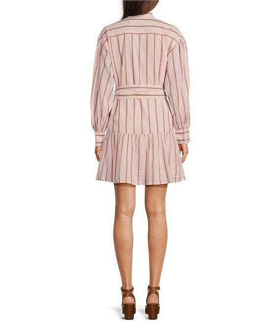 Lauren Ralph Lauren Georgette V-Neck Long Sleeve A-Line Dress Product Image